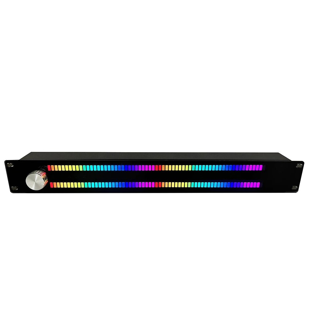 LED Music Spectrum Display Rhythm Light VU Meter Supports Voice Control A Line Input Mode Acrylic