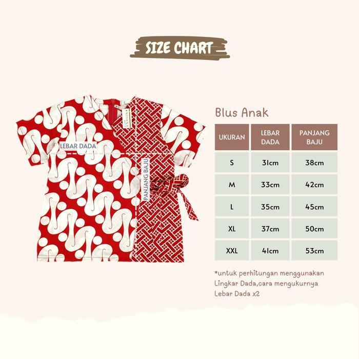 Best Seller Atasan Batik Anak Kemeja Koko Kemko Blus Anak Perempuan Kombinasi Merah Putih Bisa