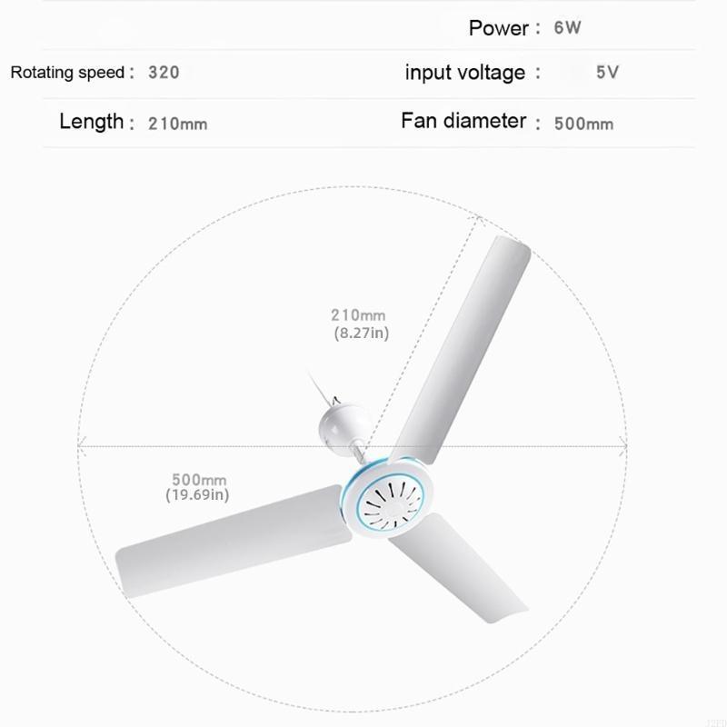 Powerful USB Ceiling Fan Remote Stay Cooling Stylishs Air Coolers Circulators