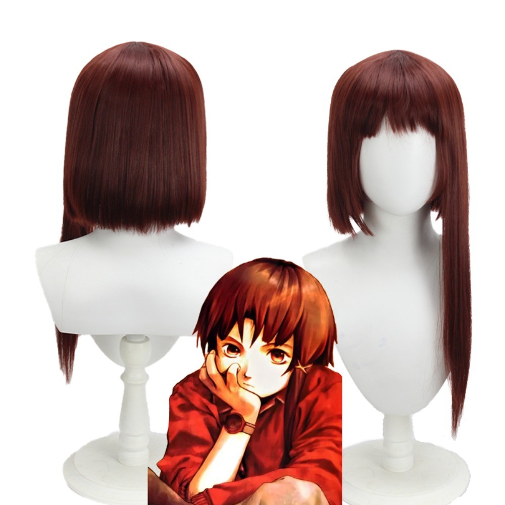 LAIN IWAKURA SERIAL EXPERIMENTS LAIN COSPLAY WIG BROWN HAIR