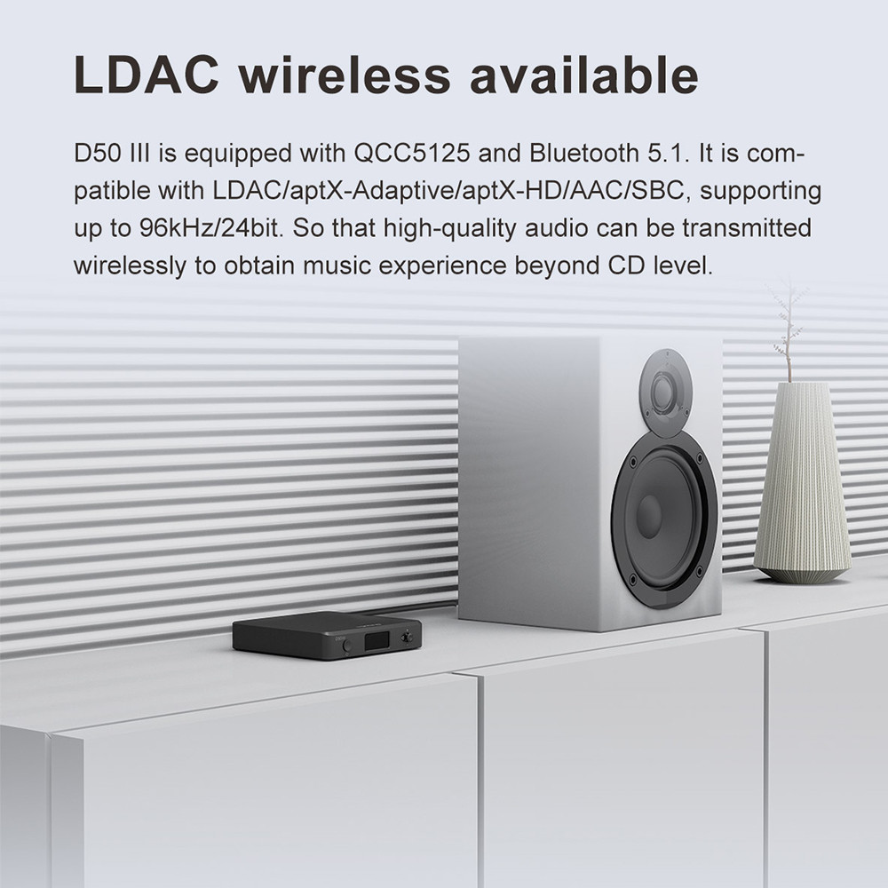 TOPPING D50III Digital Audio Decoder HIFI DAC Dual ES9039Q2M LDAC Bluetooth 5.1 DSD512 PCM768kHz BT