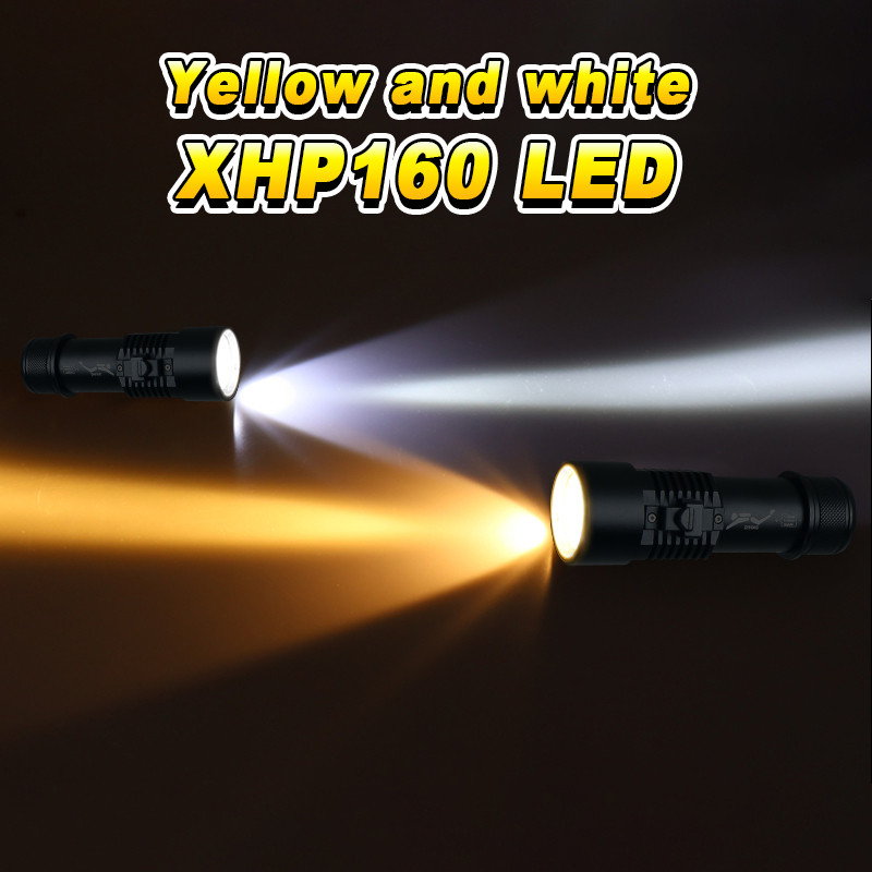 New XHP160 Professional Diving Flashlight Powerful Underwater XHP90 Led Flash light Scuba Diving Tor