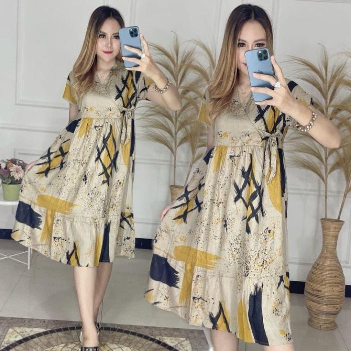 DASTER KIMONO RUFFLE DRESS KIMONO DASTER KIMONO LD 110 DASTER KEKINIAN MURAH PAKET HEMAT