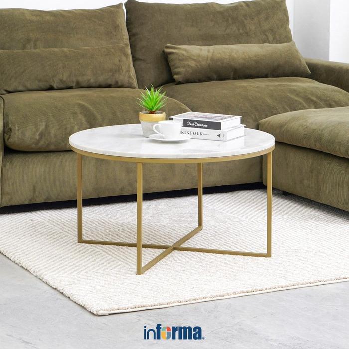 Informa Alisma Meja Tamu - Putih Sofa Side Table Coffee Bedside Ruang Keluarga