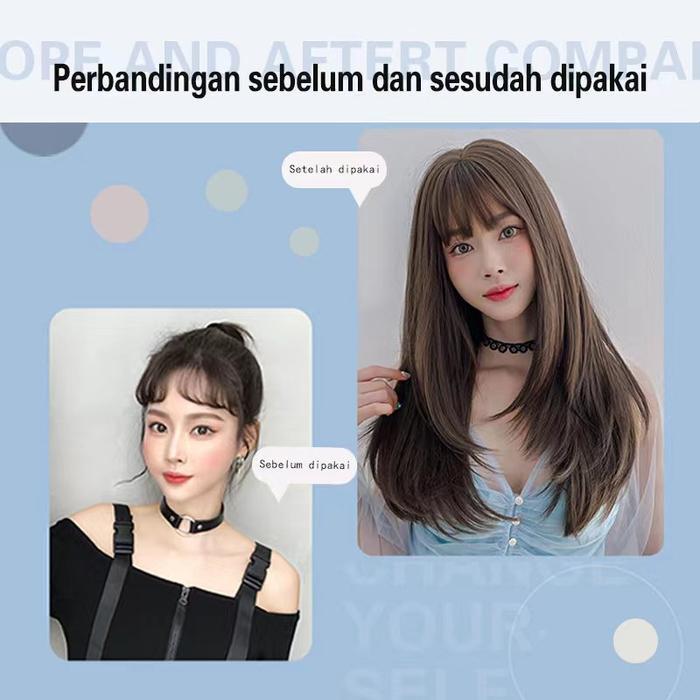 Wig Wanita Full wig rambut wanita Kepala Rambut Palsu Wanita Korea wig rambut wanita full wig korea