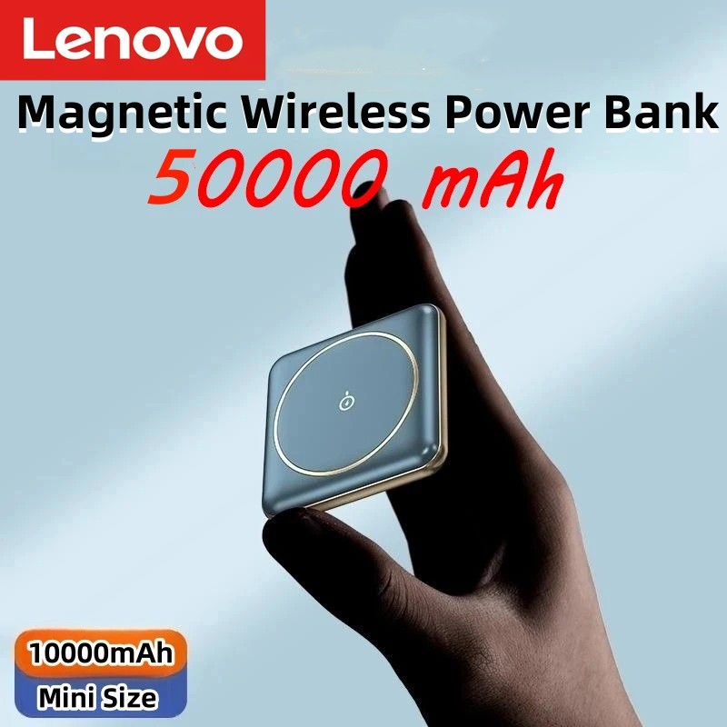 Lenovo 50000mah Mini Magnetic Wireless Power Bank Fast Charging Portable Charger External Battery Po