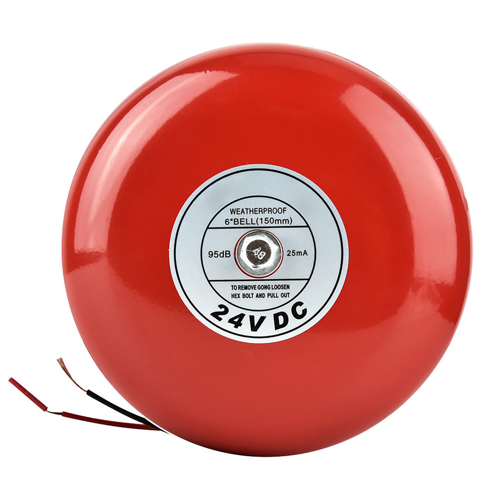 24V Metal Round Alarm Bell Security Fire Alarm Bell Red Alarm Bell Fire Alarm Bell Security Alarm