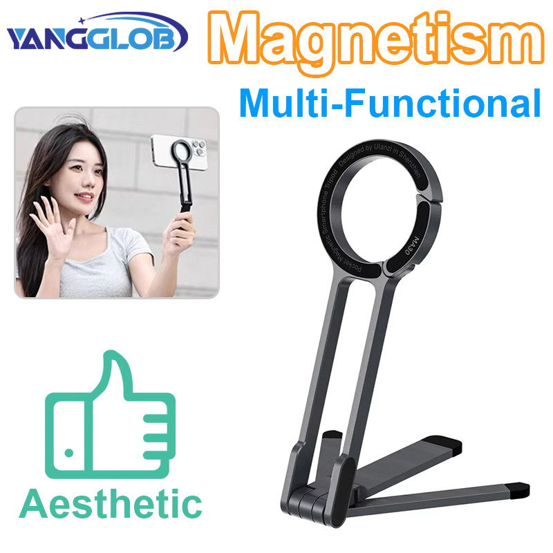 MA30 Carabiner-Mounted Phone Tripod for iPhone 15 14 13 12 Pro/Pro Max Dual-sided Magnet Tripod Desk