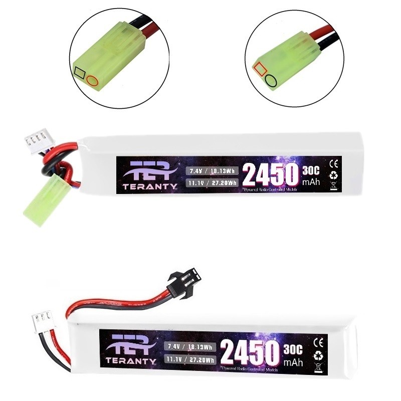 11.1V Lipo Battery for Airsoft Gun 11.1V 3S 2450mAh 30C for Water Guns Airsoft BB Air Pistol