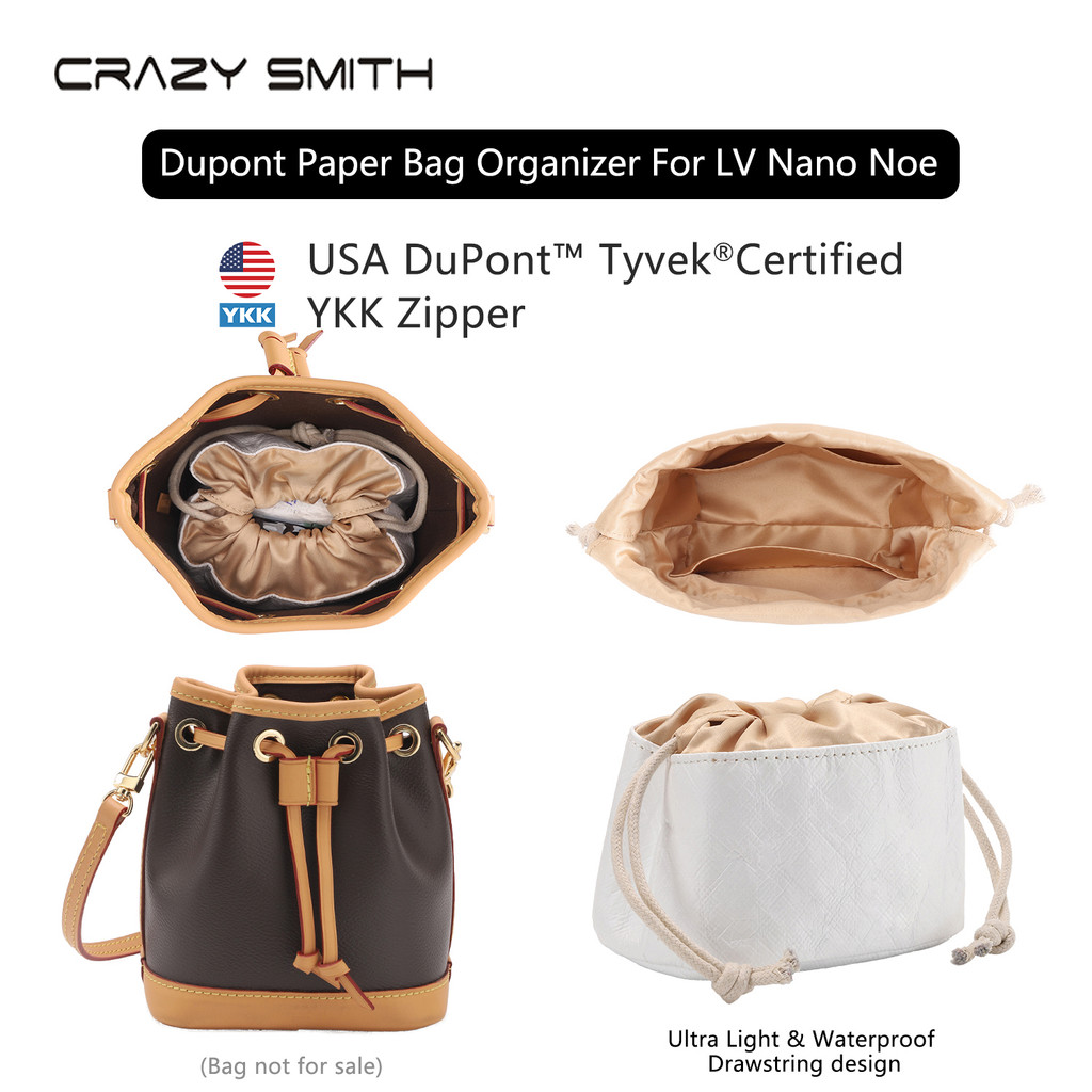 CRAZYSMITH Bag Organizer For LV Nano Noe Handbag Dupont Paper Inner Bag Insert Storage Bags