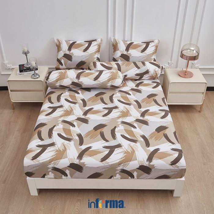 Informa 120X200 cm Set 3 Pcs Seprai Microfiber Wolfe Sprei Bedcover Sarung Bantal Guling