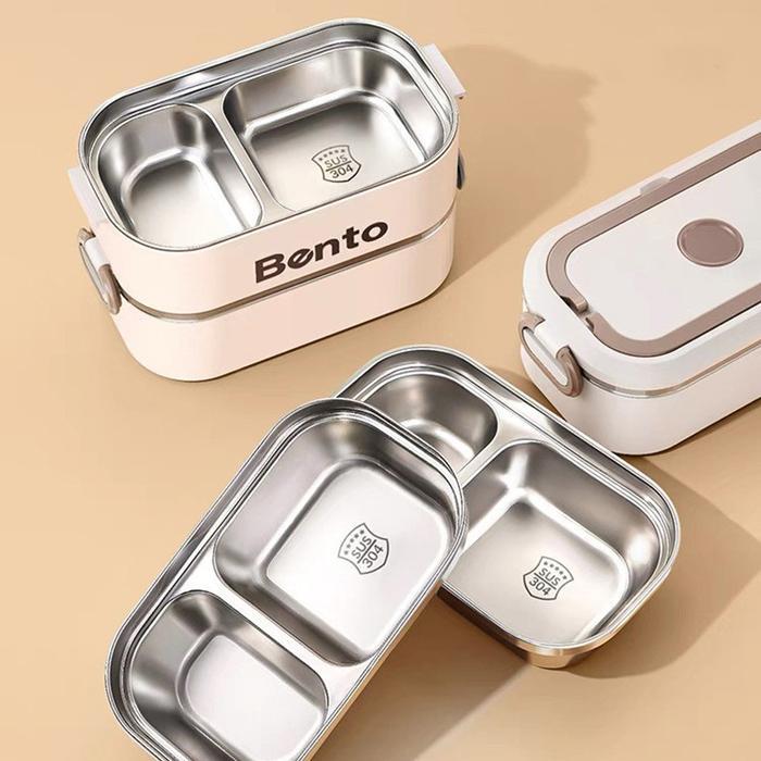 kotak makan set lunch box stainless anti tumpah kotak bekal anak tas lunch box stainless anti tumpah