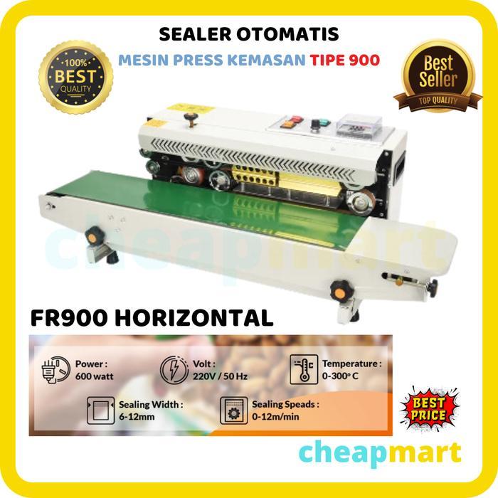 FR900 Mesin Sealer Otomatis Continuous Band Sealer Horizontal Band