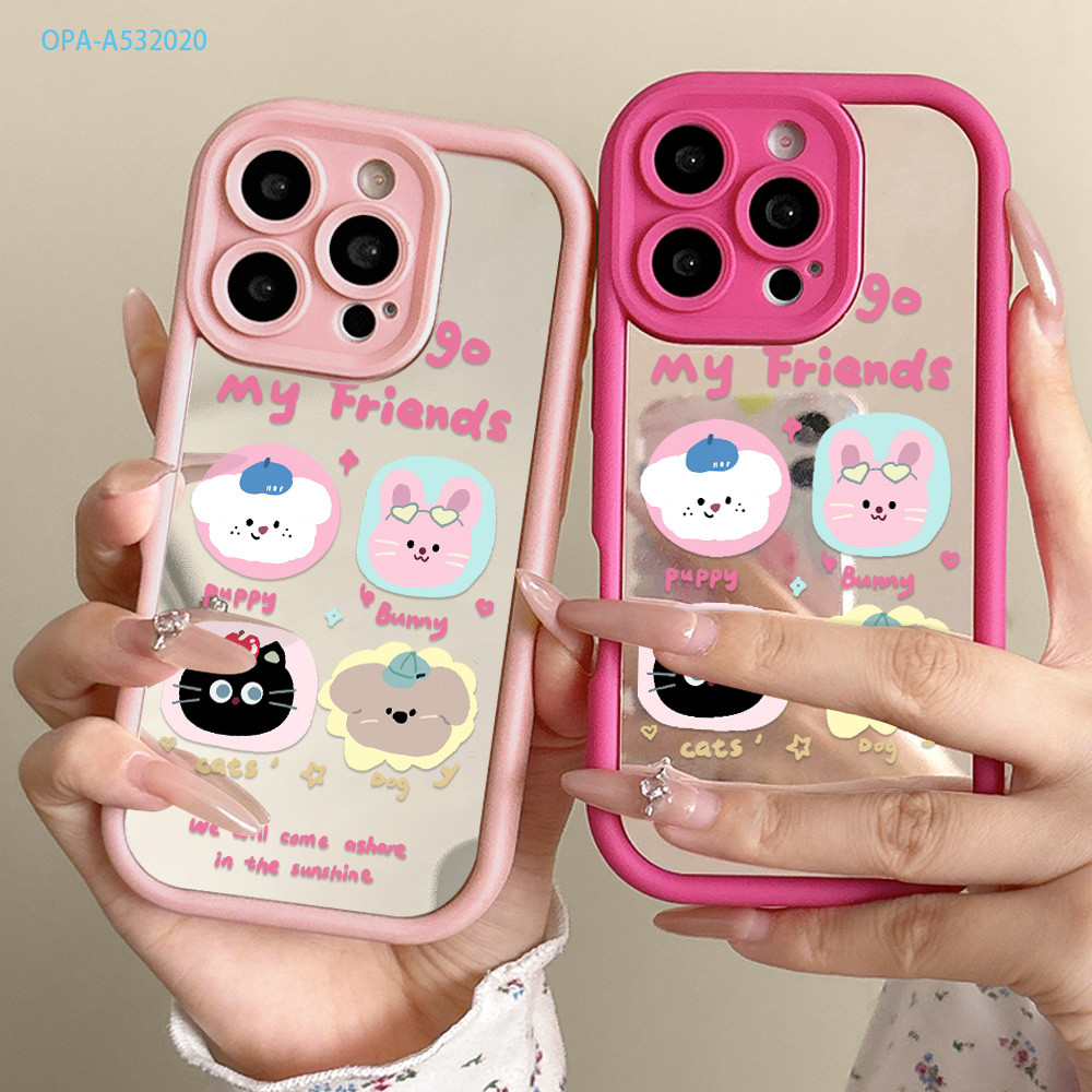 Casing Hp Untuk OPPO A60 A54 A58 A77S A57 A55 A53 A33 2020 2022 4G Cermin Phone Case TY-JZ S9-0005 S