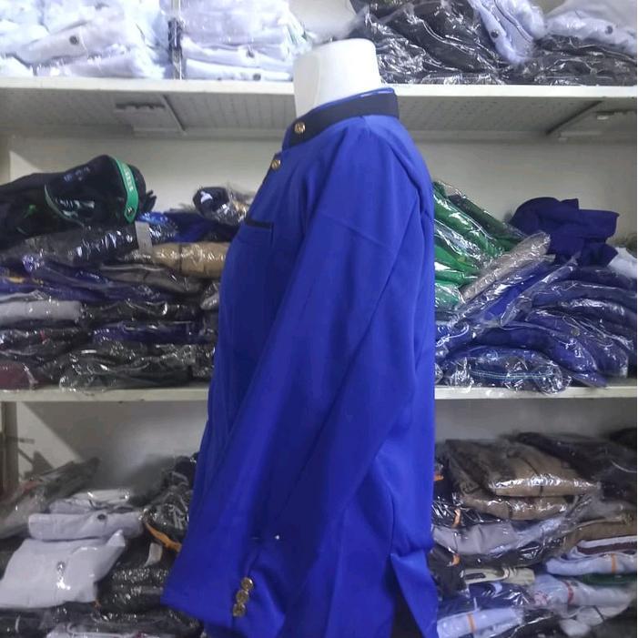 Jasko Atau Baju Koko Semi Jas Warna Biru Lis Dan Polos
