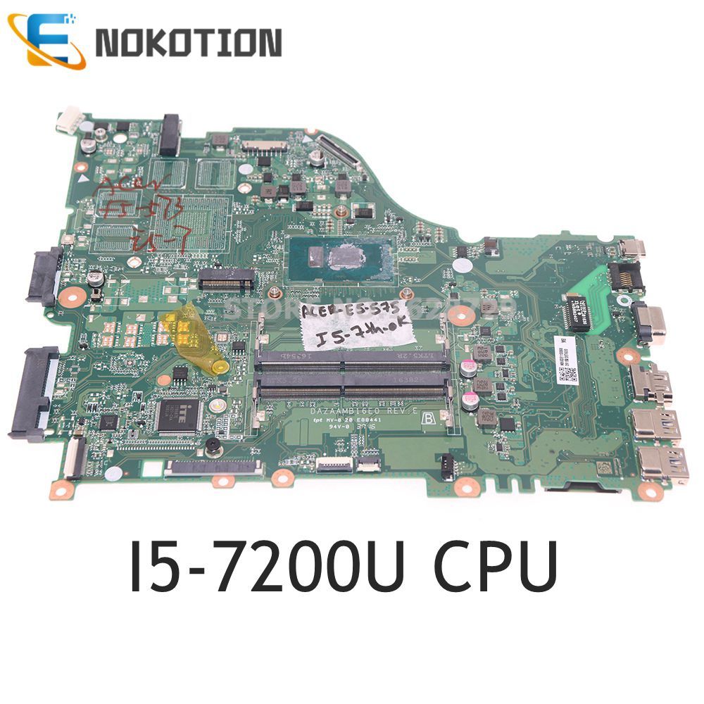 NOKOTION NBGDE11006 NB.GDE11.006 DAZAAMB16E0 For ACER aspire E5-575G E5-575 Laptop Motherboard With