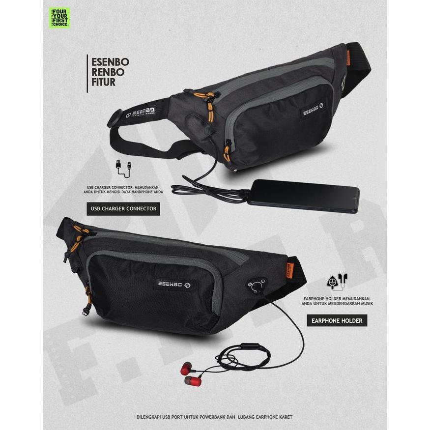 Waistbag Minimalis Esenbo Renbo - Tas Pinggang Casual Pria Wanita Premium Esenbo Renbo - Waistbag