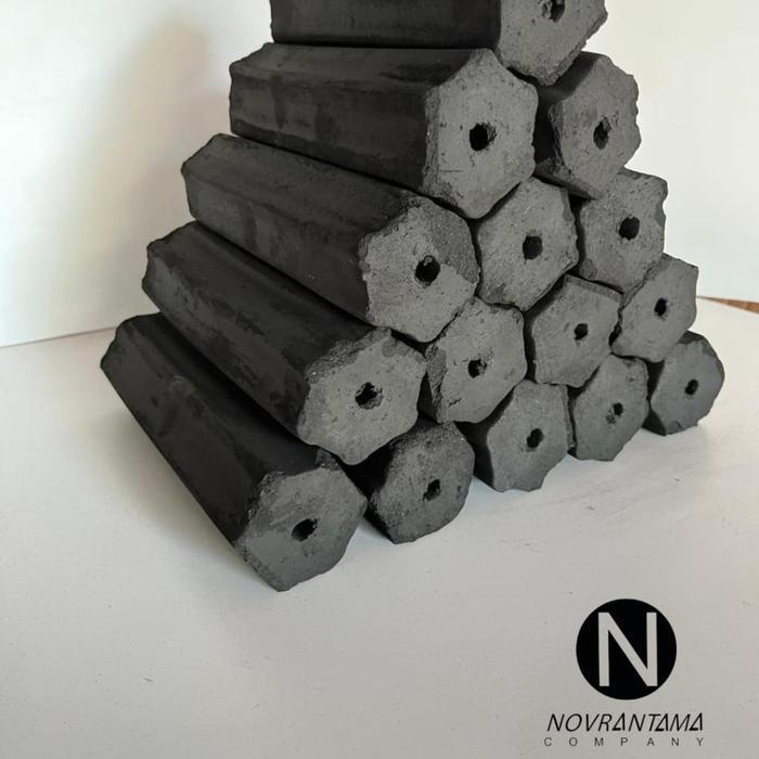 Arang Briket Kelapa / Areng Briket Batok Kelapa / Arang Batok Kelapa Hexagonal 1kg / Arang Magic