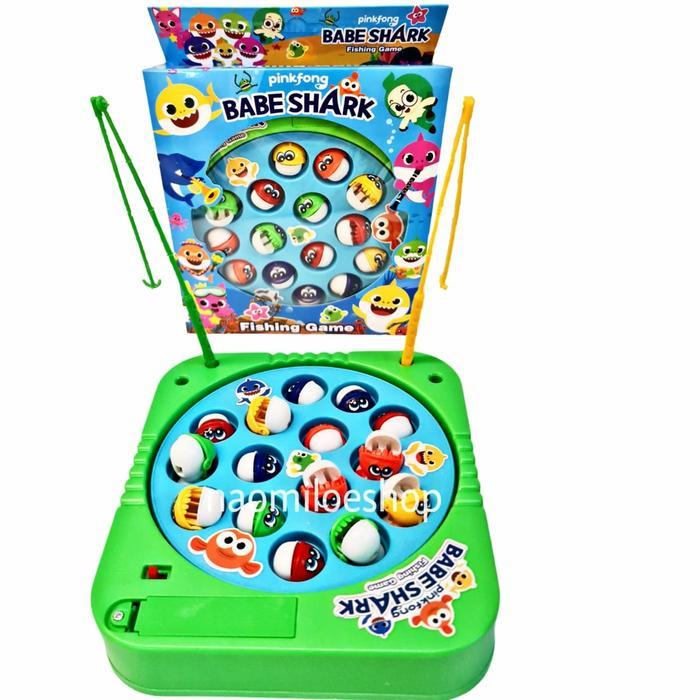 Mainan Pancingan Ikan Baterai Fishing Game Baby Shark Fishing