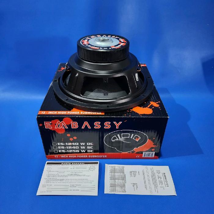 Subwoofer Mobil 12 Inch Embassy Es-1240 Double Coil Terbaik