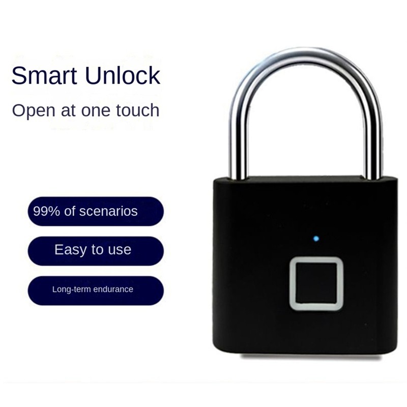 ZIZI Fingerprint Lock Electronic Lock Electronic Fingerprint Lock Padlock Outdoor Waterproof And
