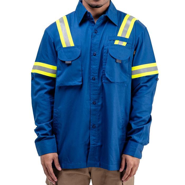 SIAPKIRIM Engineer Workwear - LOGGING BLUE, Weaack/Kemeja Panjang / Kemeja Kerja Lapangan ENGINEER