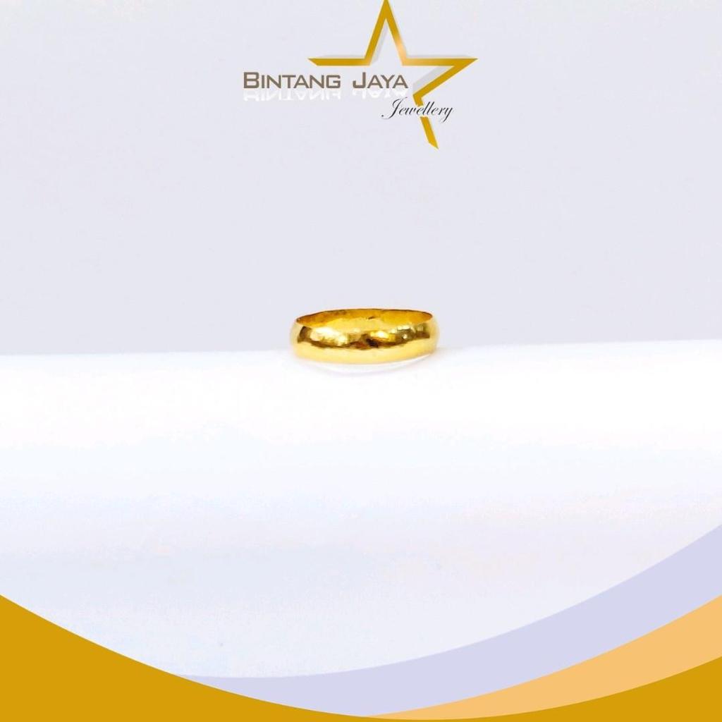 Cincin Emas Belah Rotan (Timbang Air) 0.12 - Kadar LM99 - Berat 2,01gr - Size 8 - Perhiasan emas mur