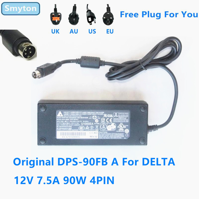 Original AC Adapter Charger For DELTA 12V 7.5A 90W 4PIN DPS-90FB A Power Supply