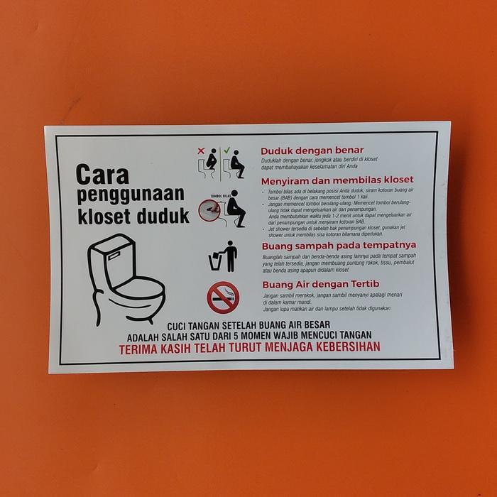 Stiker Cara Pakai Toilet Duduk - Stiker Closet Duduk - Stiker Vinyl