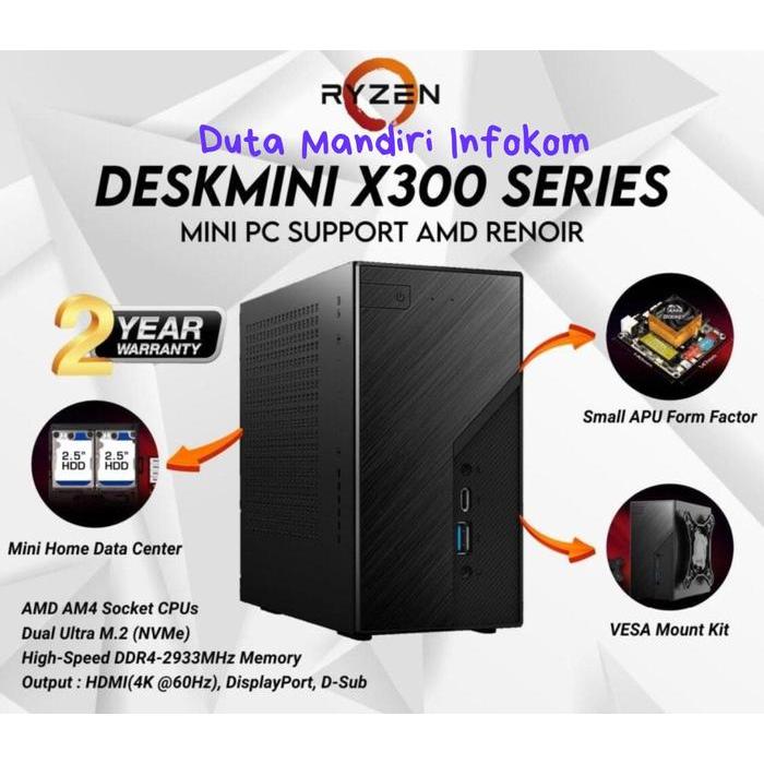 ASRock Deskmini X300 Series Mini PC - Barebone