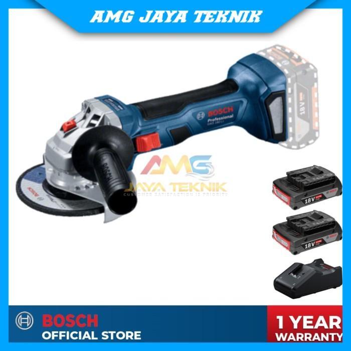Bosch GWS 180 + StarterKit 18V 2.0 Ah Gerinda Tangan Baterai Original