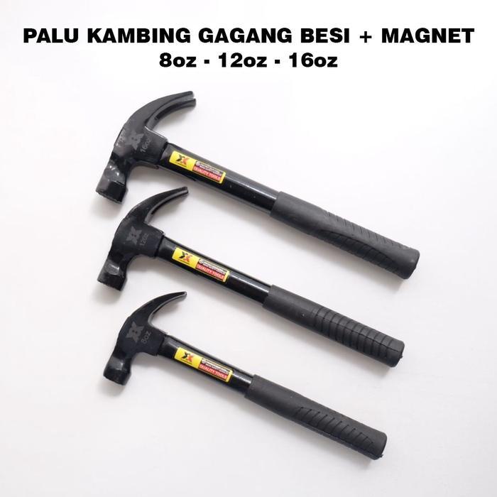 "New" WILMER PALU KAMBING GAGANG BESI GERIGI Palu Kambing Martil besar tersedia ukuran 8-12-16oz