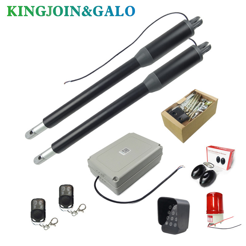 200kg-300kg swing gate linear actuator motors Kit with push button photocell alarm lamp(GSM module