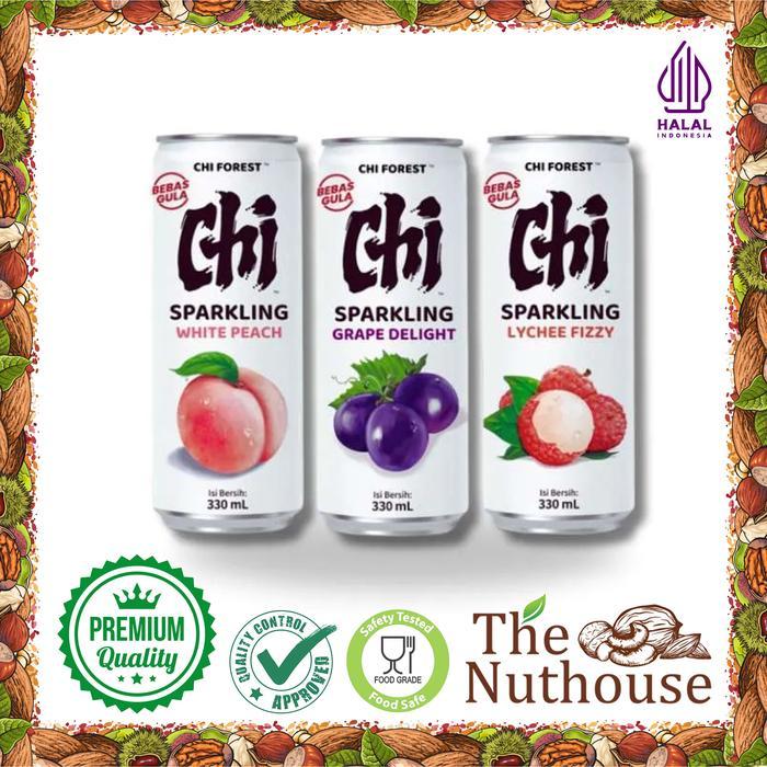 Chi Forest Sparkling Water Bebas Gula Rasa Grape / Peach / Lychee Delight Kaleng 330ml [HALAL]