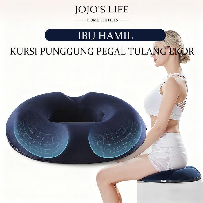 Bantal kursi busa memori bentuk donat, bantal kursi beludru kristal untuk mencegah wasir, artefak