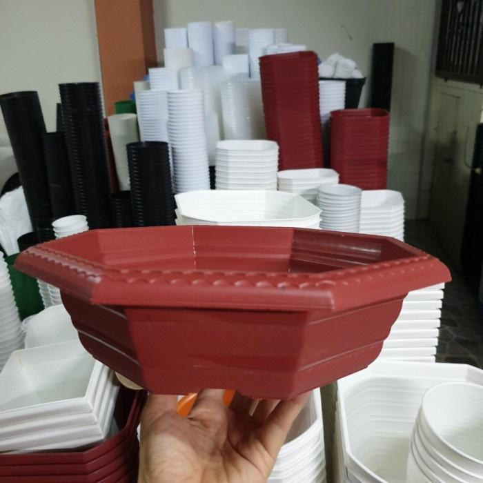 "New" Pot bunga plastik Bonsai SANTIGI 30 Pot bulat Pot ceper Pot murah