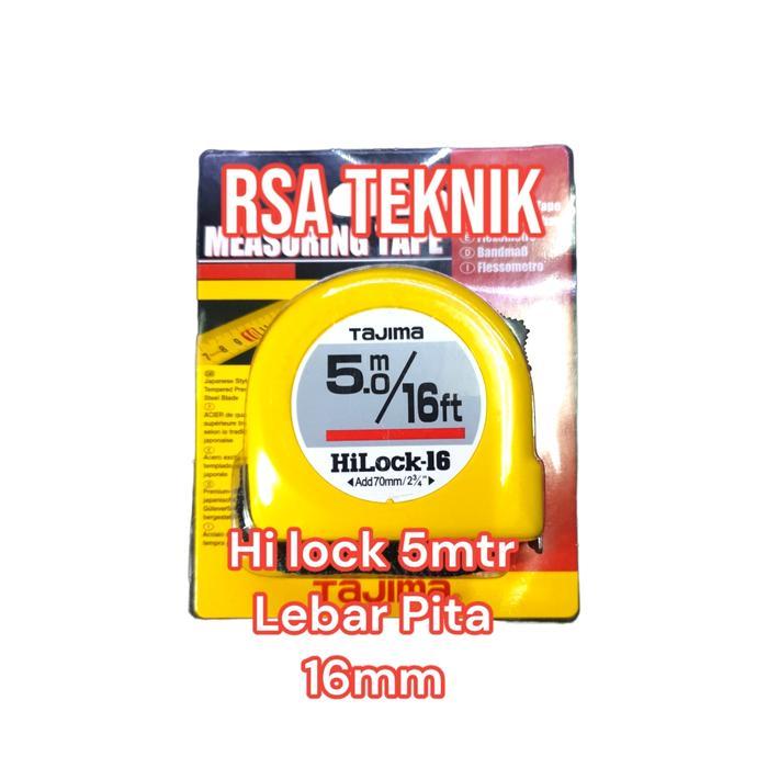 Tajima Meteran-Measuring Tape Hi Lock 5 Meter Kuning Ori Japan