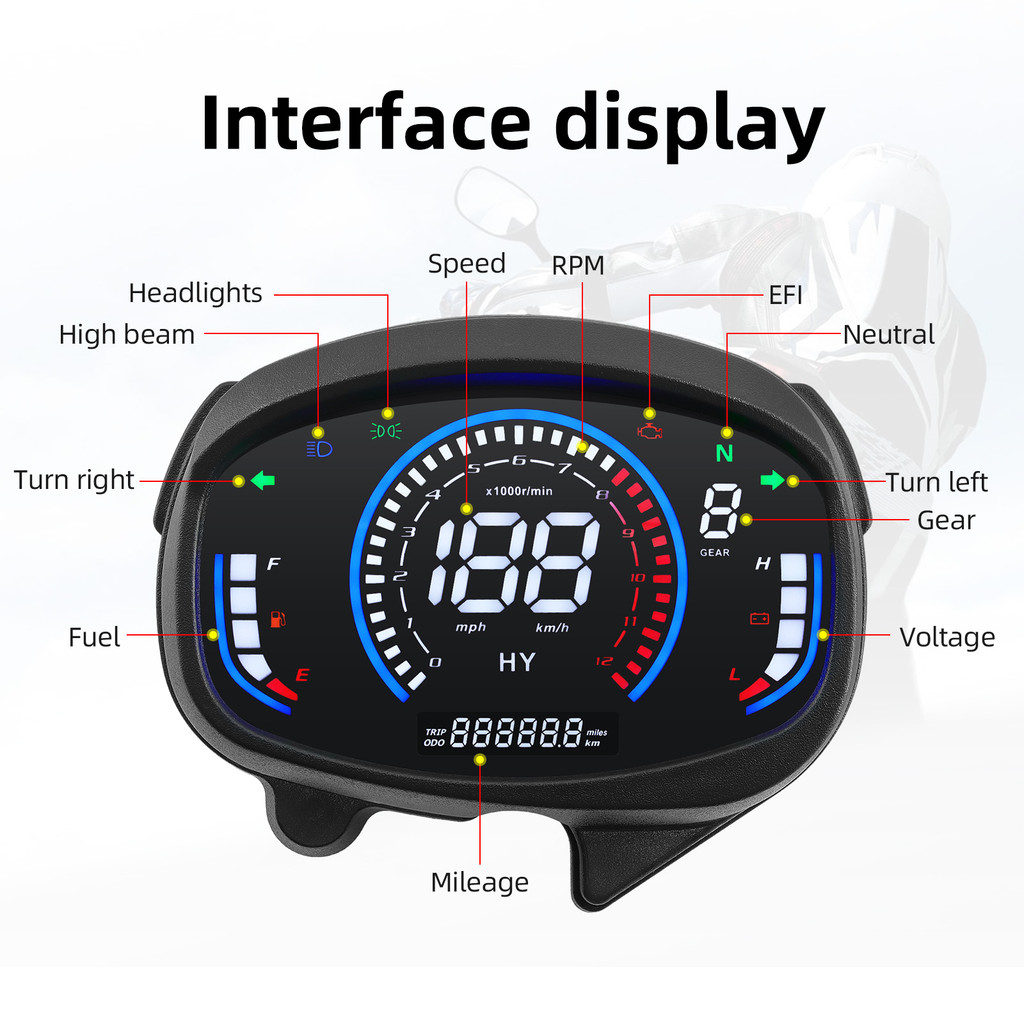 For Honda Xrm110Rs Digital Odometer Dashboard Speedometer Meter Tachometer Motorcycle Instrument Rpm