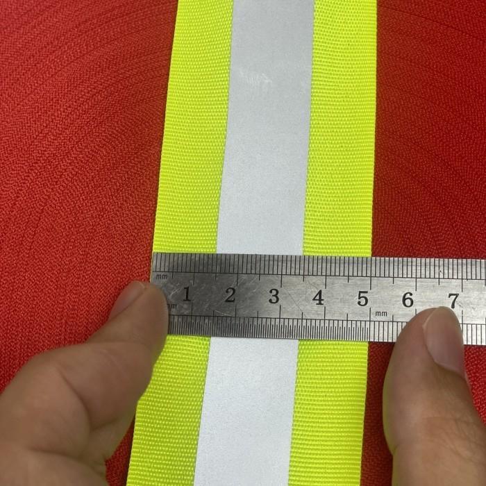 Pita Scotlight Skotlet Scotlite Kain 5 cm Hijau Stabilo Silver Meteran