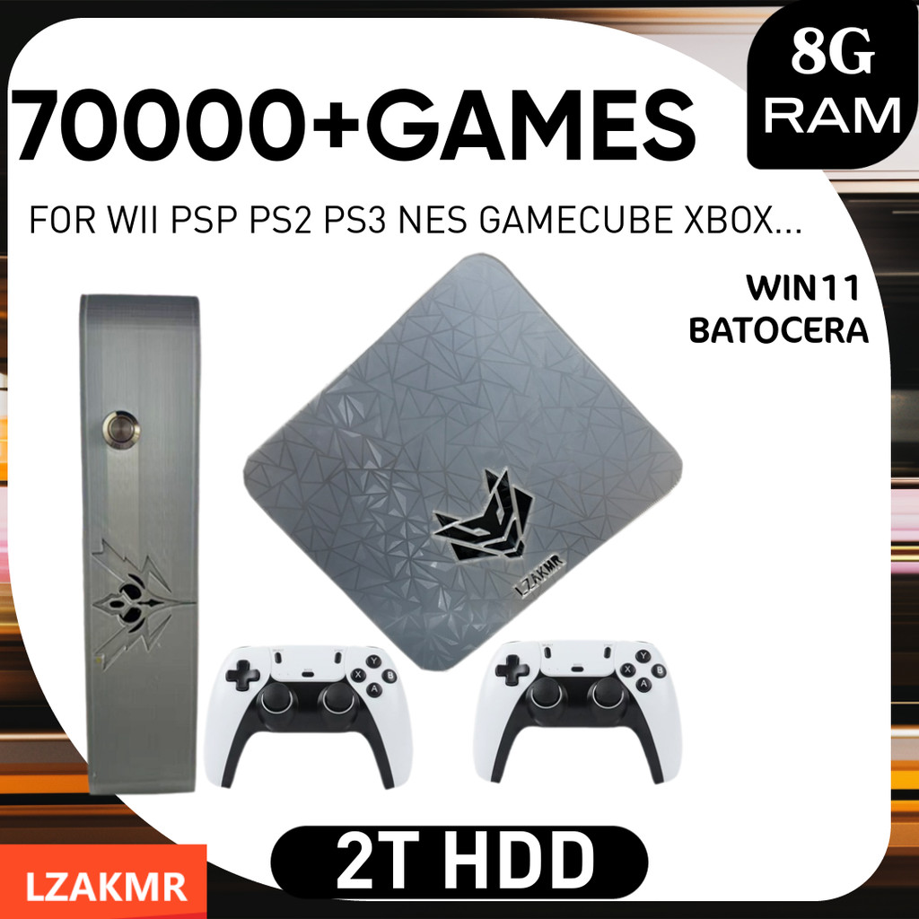 99999+Gamebox AK1 N95 Windows11 and Batocera 2TB Games System Support PS2/PS3/WII/SS/GAMECUBE/Xbox