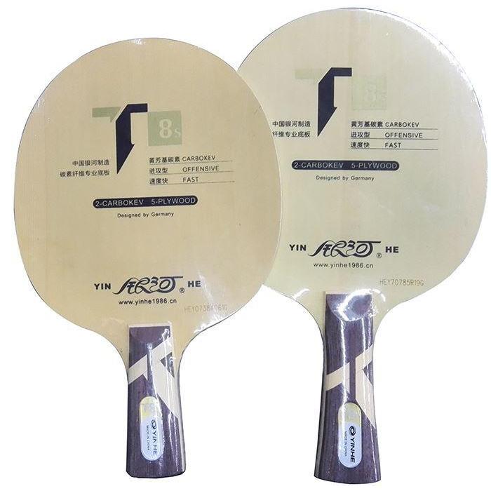 Yinhe T8s - Blade Kayu Pingpong Carbon Kev Bet Tenis Meja Yinhe T8-s T-8s Bat Original Ball