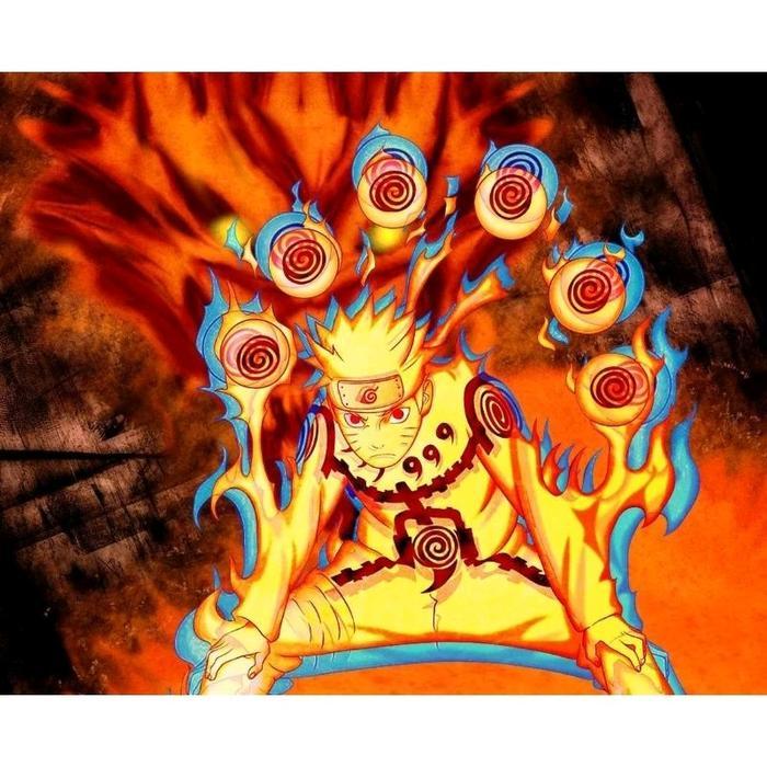 hiasan dinding plus bingkai gambar Naruto Uzumaki ukuran 65x45cm Lukisan