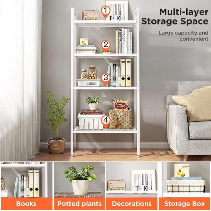 Elite Wood-5L susun besi Rak kamar tidur/Rak Buku 4Susun/ rak buku/rak buku aesthetic/rak buku