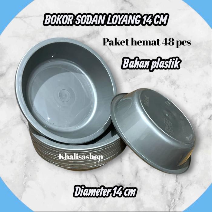 PAKET HEMAT BANTEN SODAN BOKOR PLASTIK LOYANG SILVER DIAMETER 14 CM TEBAL MURAH Dapur Kitchenware