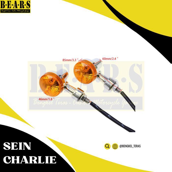 Lampu Sein Motor Klasik Retro Charlie W175 Benelli Gl Cb Universal Chroom Kuning Motorcycle Bulat