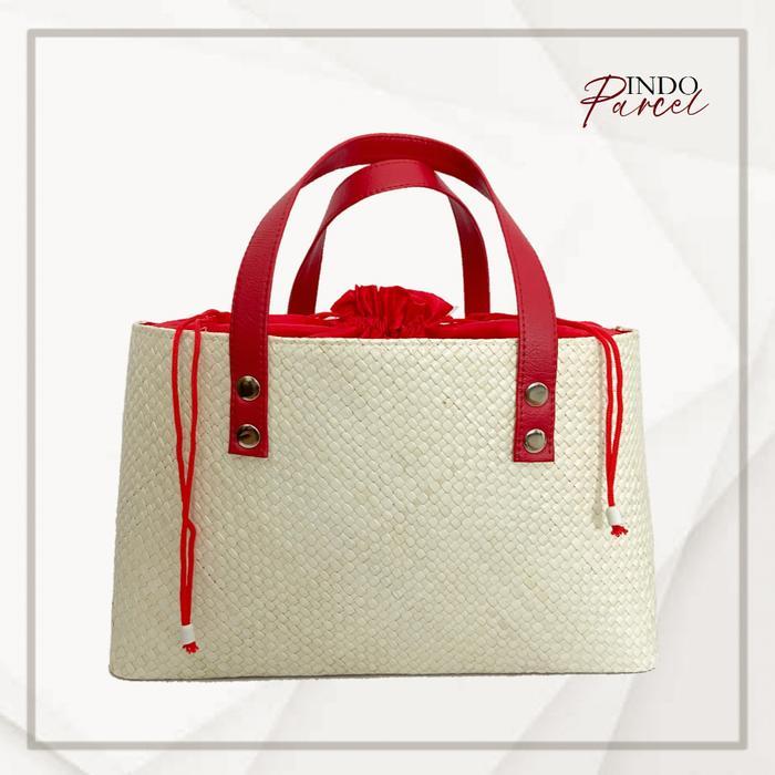 Spesial INDOPARCEL - Tas Anyaman Pandan Top Handle Bag Anyaman Tote Bag Tas Jinjing Wanita keranjang