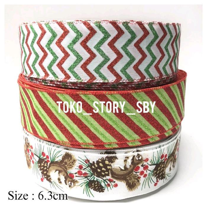 1 YARD - PITA NATAL PINGGIR KAWAT / PITA NATAL KANVAS / PITA MERRY