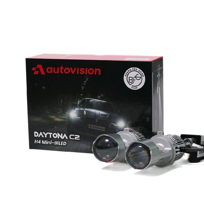 Lampu Mini Projector LED H4 H7 H11 HB4 AUTOVISION DAYTONA C2 100 Watt Car