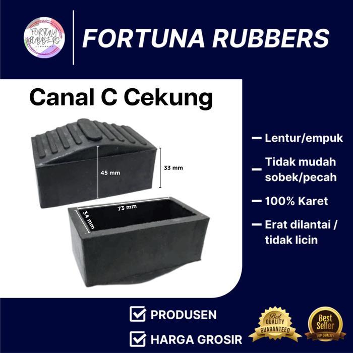 KAKI KARET TANGGA BAJA RINGAN CANAL C CEKUNG UKURAN 35X75 MM
