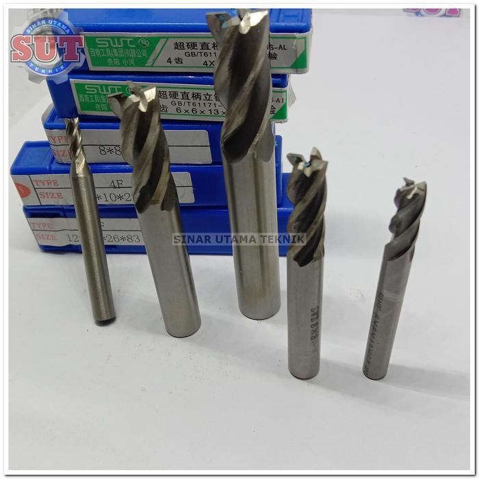 Set 5Pcs Mata Bor Endmill 4 Flute Hss Diameter 4.6.8.10.12Mm Endmill C